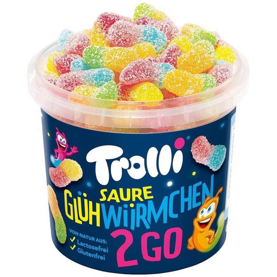 [Rẻ Vô Địch] Kẹo dẻo Trolli 2Go hình Sâu hủ 150gr (Ngọt & Chua) siêu ngon