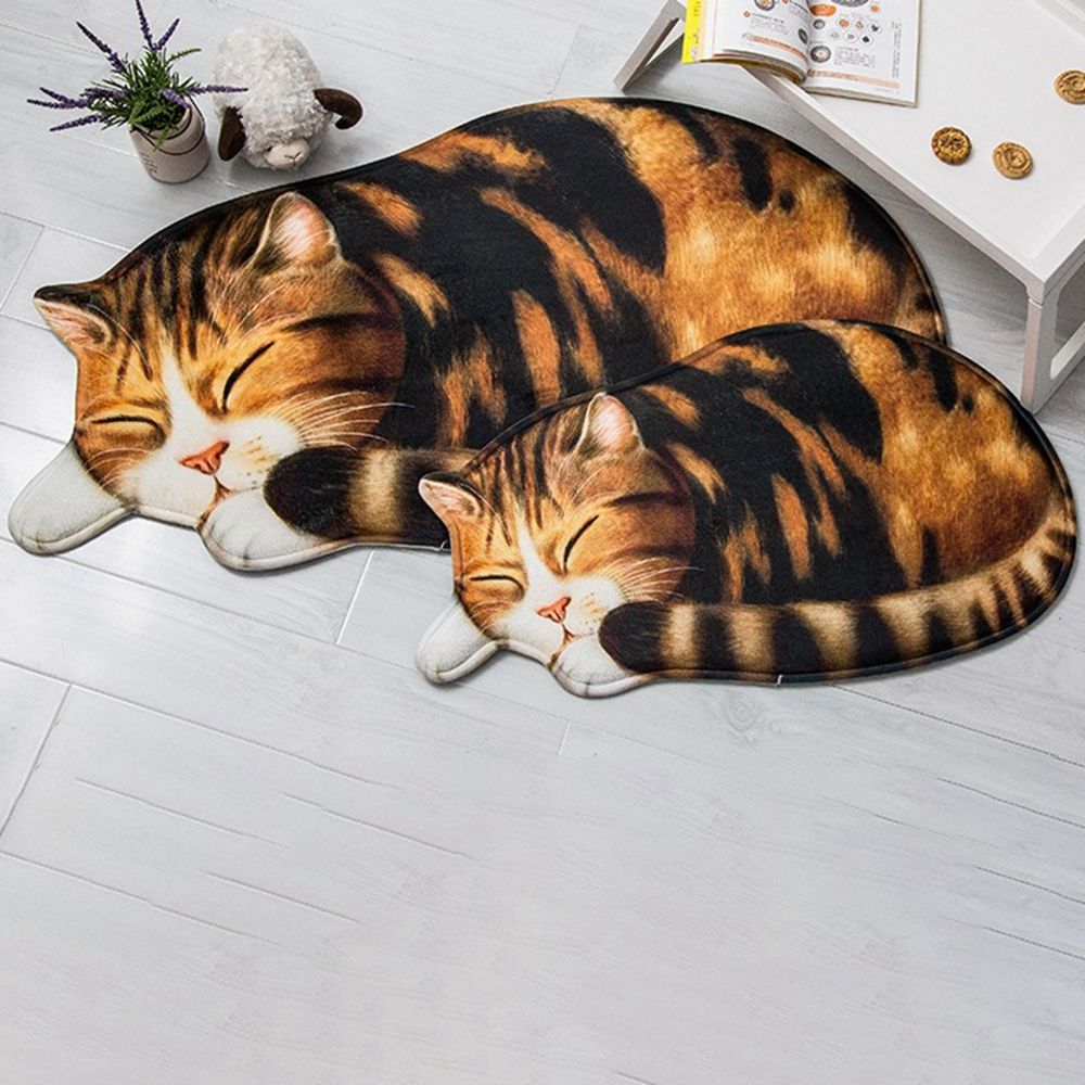 Marisar 3D 3 kích cỡ dễ thương Thảm lối vào chống trượt người yêu mèo Quà Tặng mềm làm sạch bụi dày mèo con thảm cửa Thảm Chùi Chân Thảm trải cửa