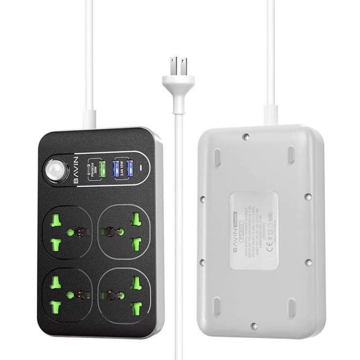 BAVIN PC803 Universal Fast Charging HUB Extension w/ 4 Universal Socket