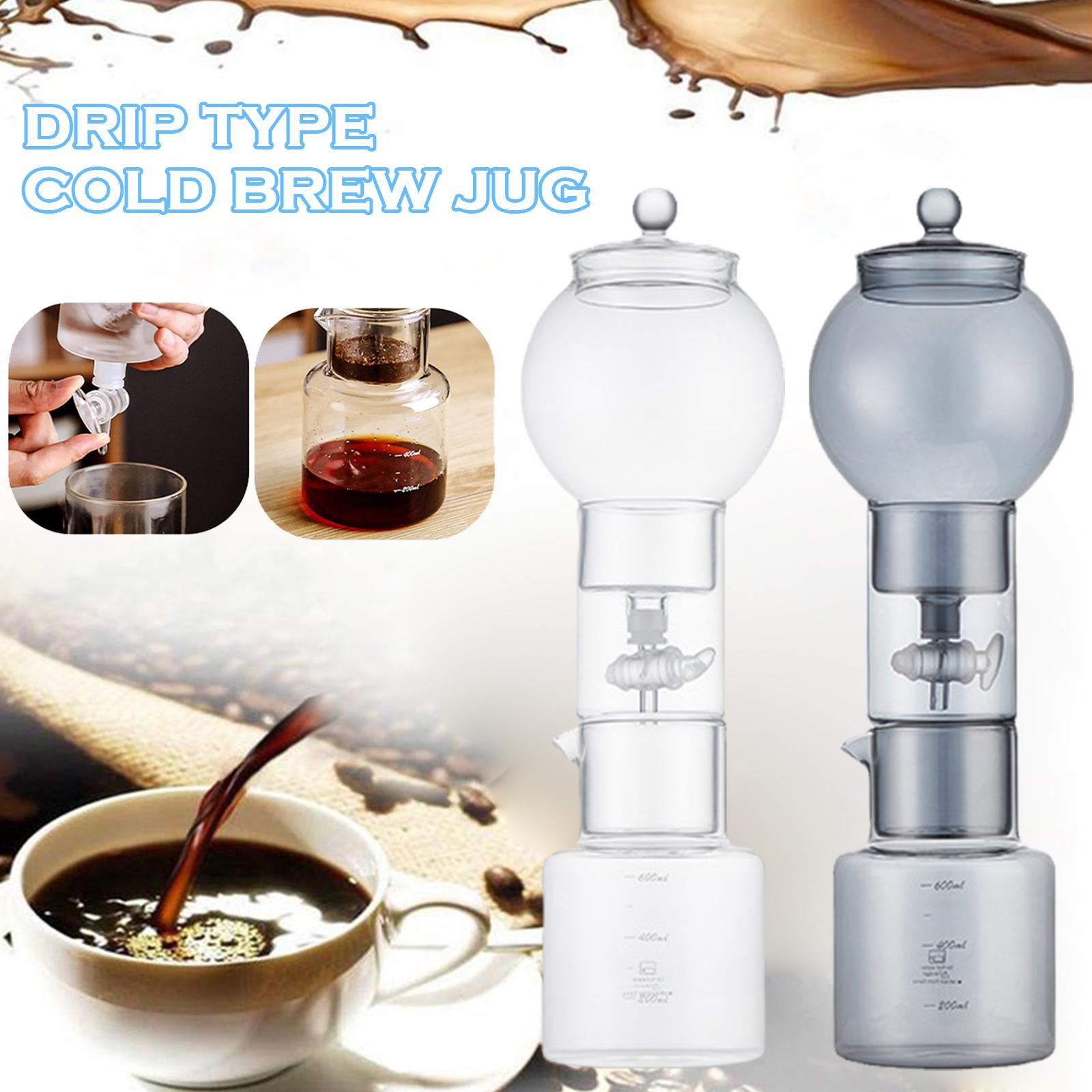 600ML Máy pha cà phê nhỏ giọt cà phê Espresso thức uống pha lạnh tái sử dụng máy lọc Nồi công cụ Ice Glass percolator nhỏ giọt 에스프레소