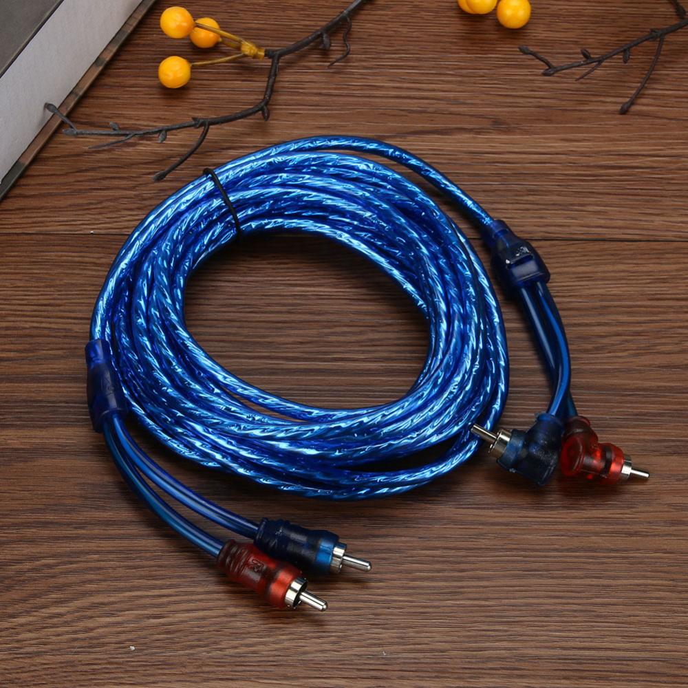 5 Meter 2 RCA to 2 RCA Plug Car Audio System Amplifier Braided Copper Cable