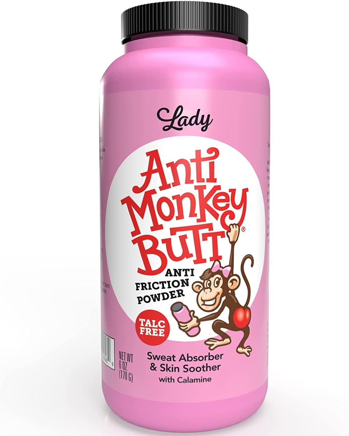 Lady Anti Monkey Butt, Women's Body Powder with Calamine, Prevents  Chafing and Absorbs Sweat, Talc Free, 6 Ounces