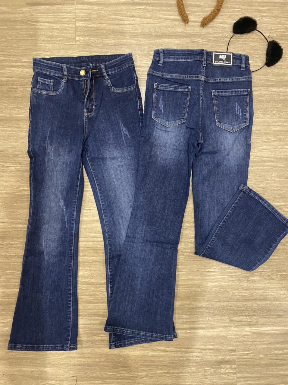 Quần jeans nữ ống loe co giãn thoải mái