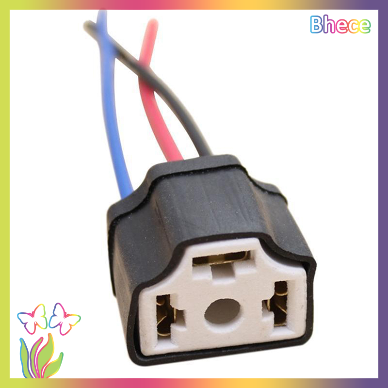Bhece H4 9003 Ceramic Wire Wiring Car Head Light Bulb Lamp Harness Socket Plug