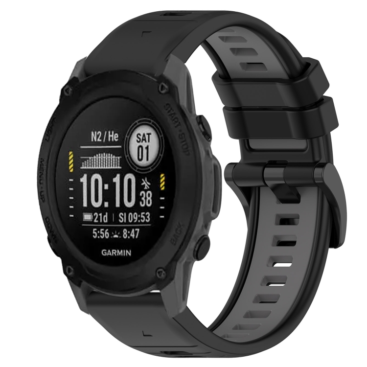 【Sunsky Smart Store】 22mm Sports Two-Color Silicone Watch Band For Garmin Fenix 7 Pro 47mm/Garmin Instinct 2 Solar/Garmin Epix Pro 47mm/Garmin MARQ Athlete Gen 2/Garmin Instinct Crossover/Garmin Instinct Crossover Solar/Garmin Fenix 7 Solar/Garmin Fenix 7
