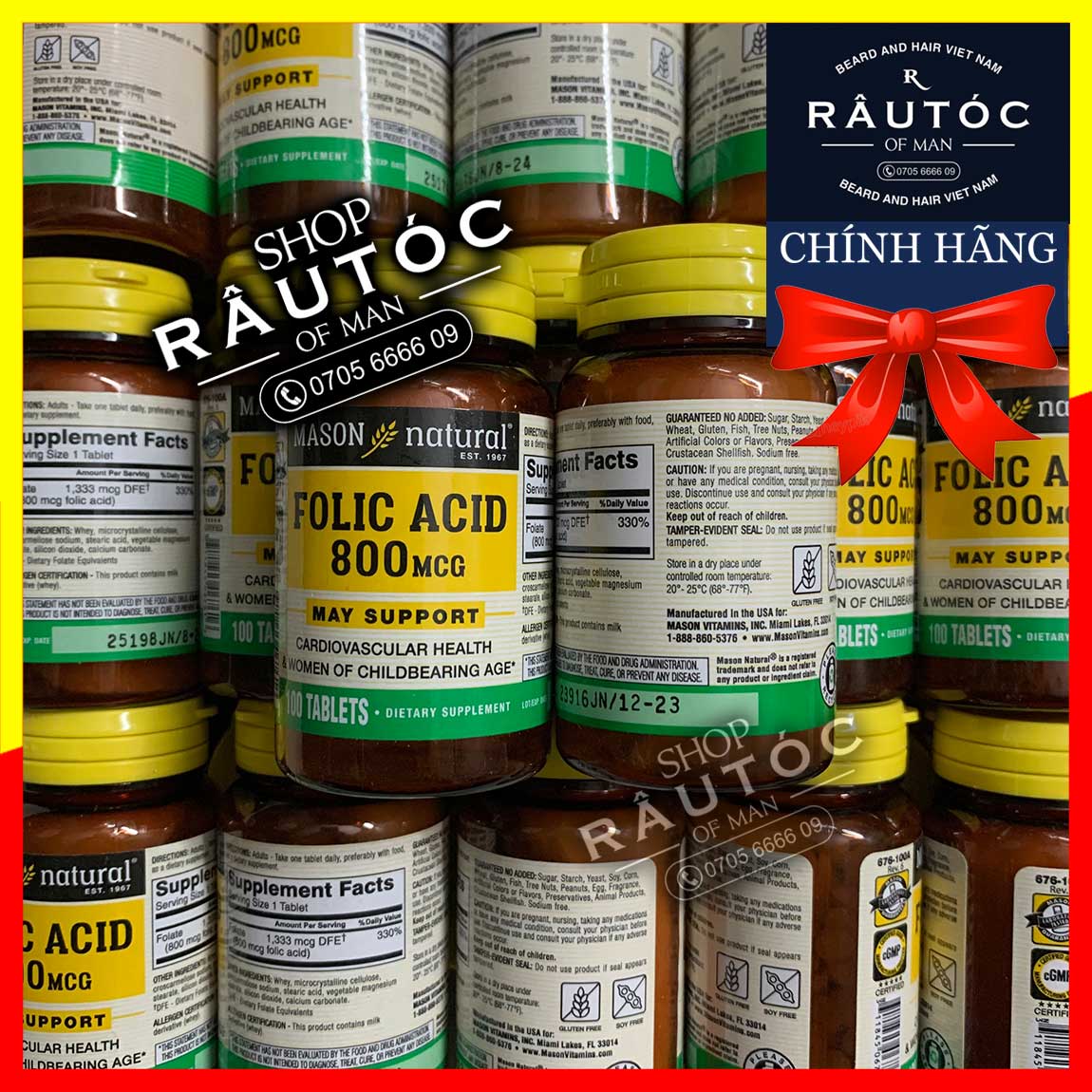 Folic Acid 800 mcg - Hỗ Trợ Mọc Râu