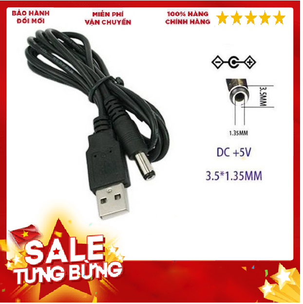 Cáp sạc usb ra jack đầu tròn 3.5mm