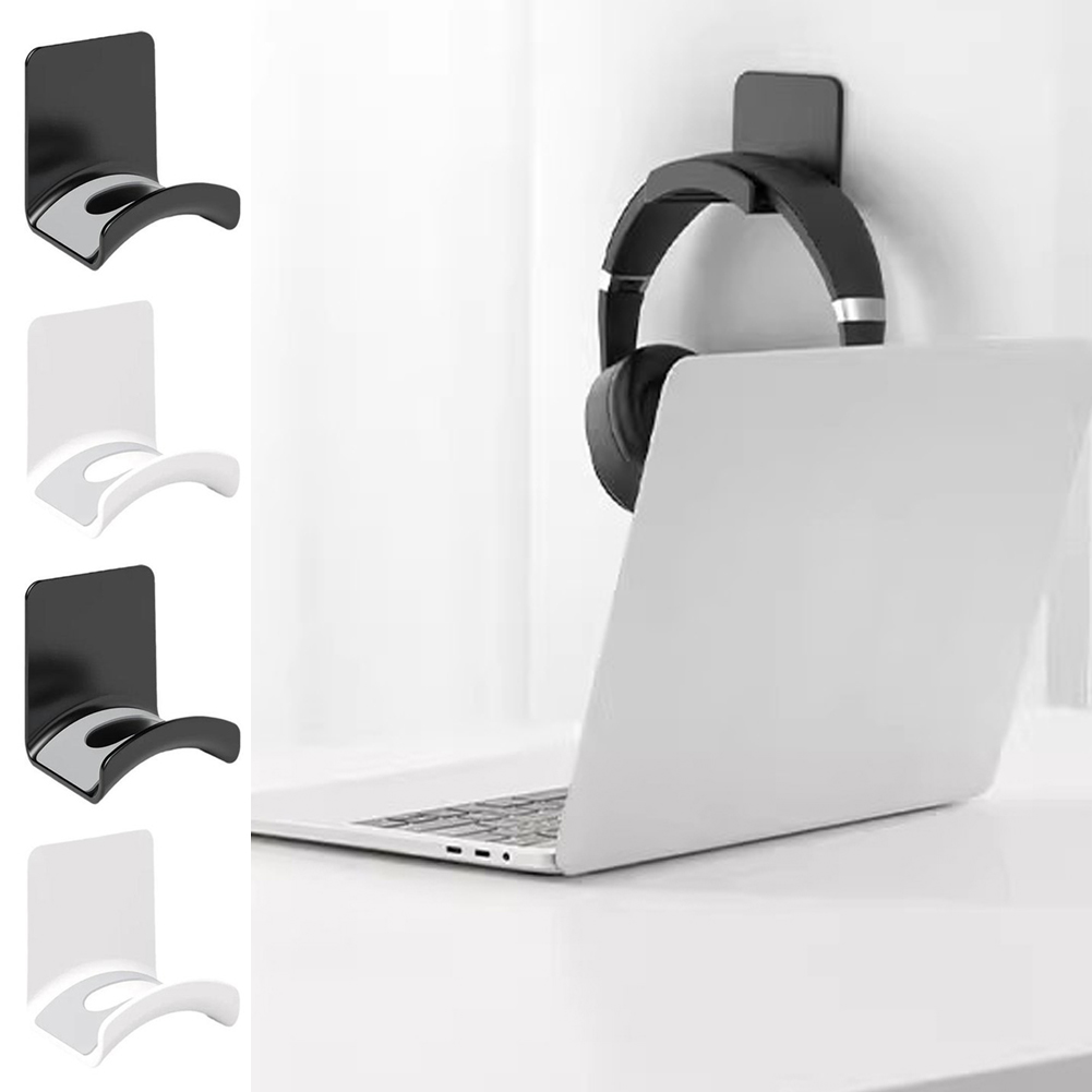 JM Universal Headphone Stand Adhensive Plastic Wall Mount Hanger Under ...