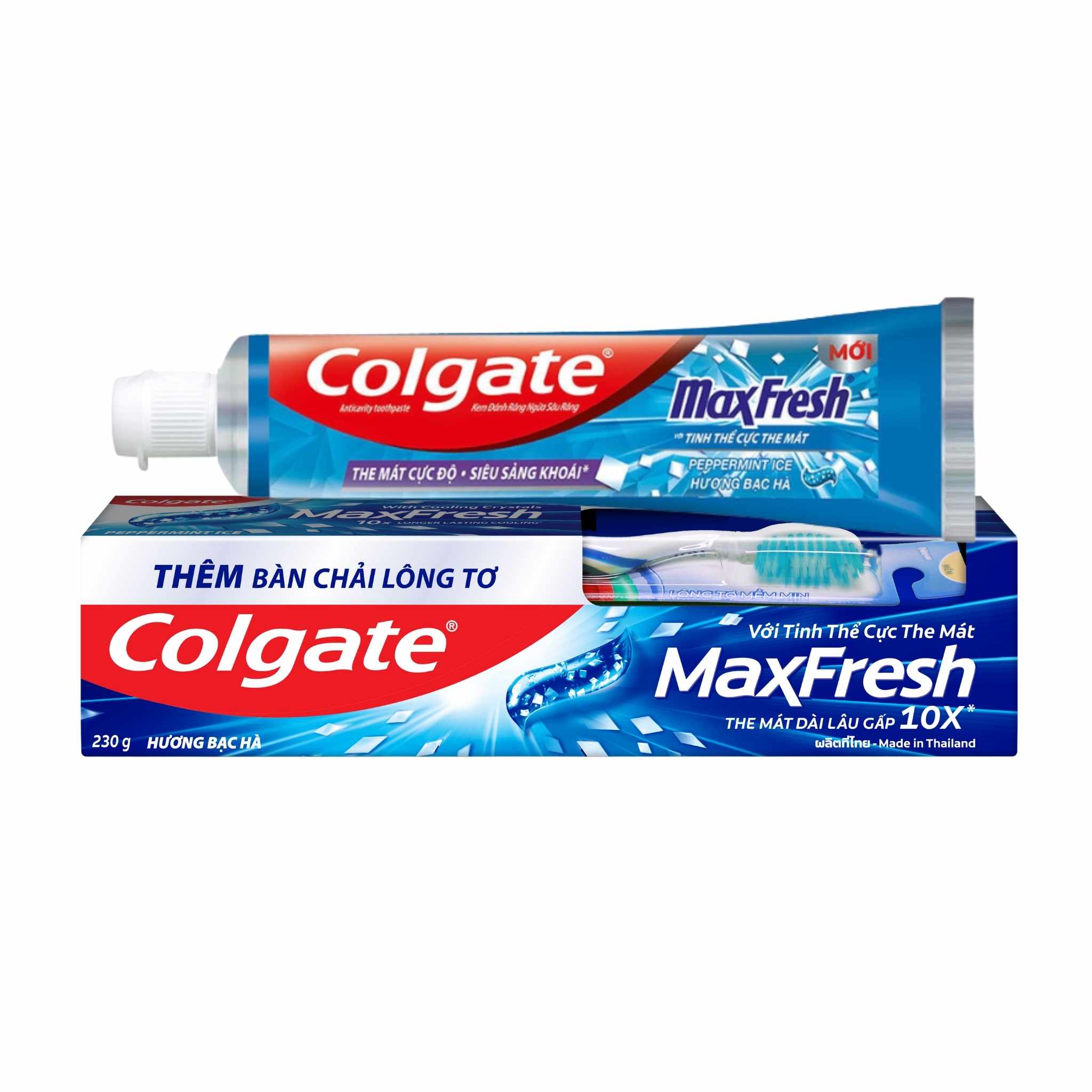 Kem Đánh Răng Colgate Maxfresh Bạc Hà + BCDR Tuýp 230G