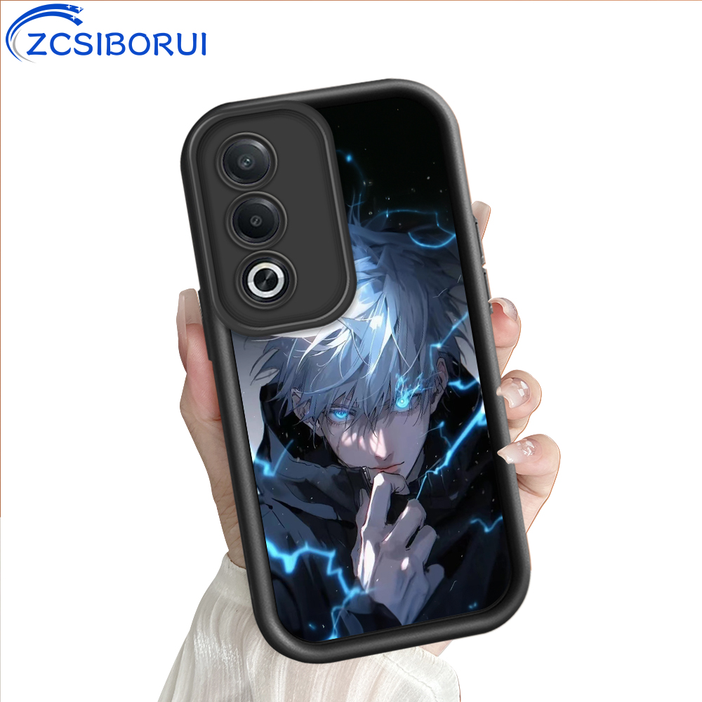 ZCSIBORUI for OPPO A3x 4G 5G A3 Pro Back Cover Jujutsu Kaisen Satoru Gojo Pattern Soft Camera Protection Rubber Square Ladder Phone Case