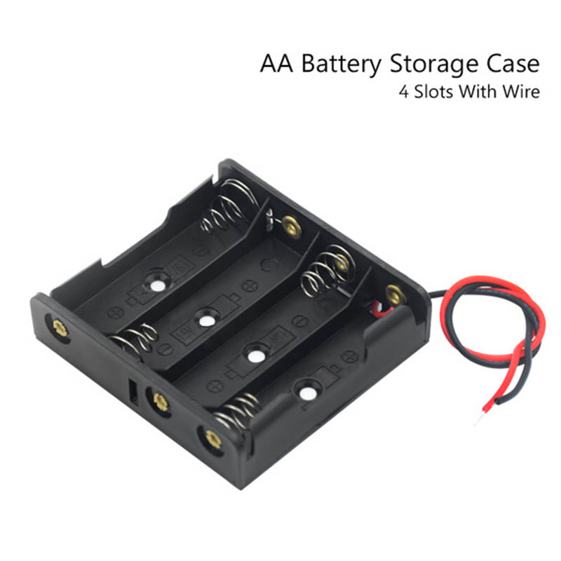 1 Slots AA Battery Case Box Holder Storage Case with Lead Wire