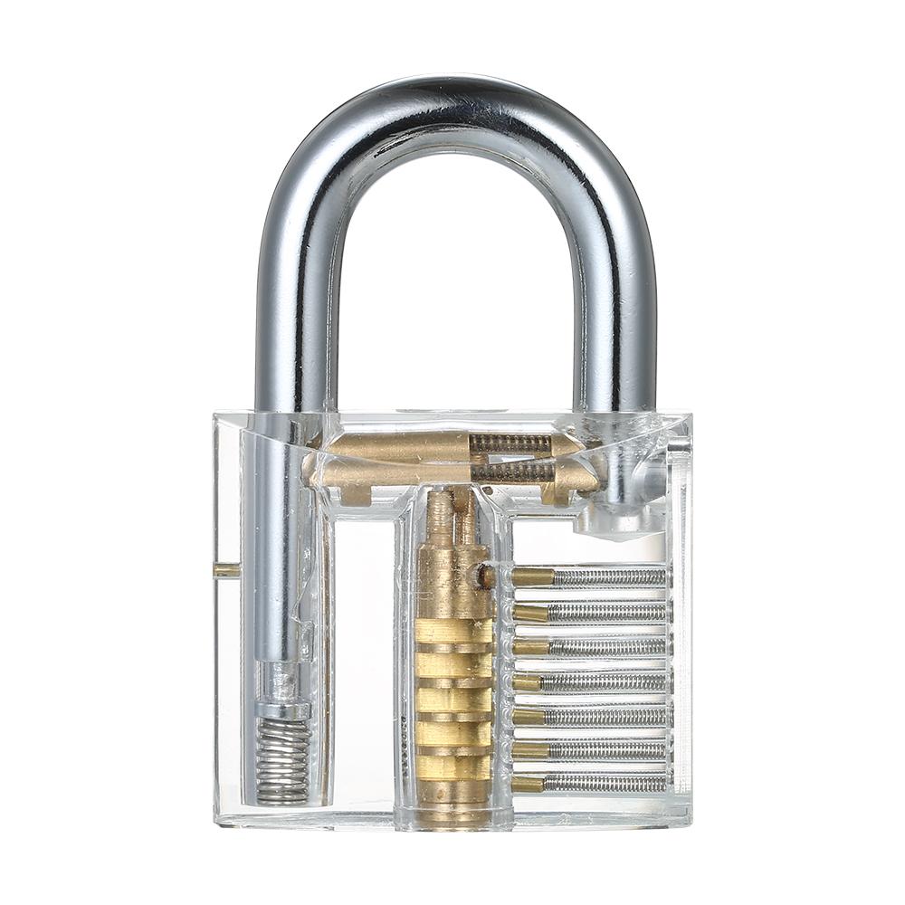 15pcs Lock Picking Set Kit Tool with Transparent Practice Training Padlock Lock for Locksmith Beginners and Professional