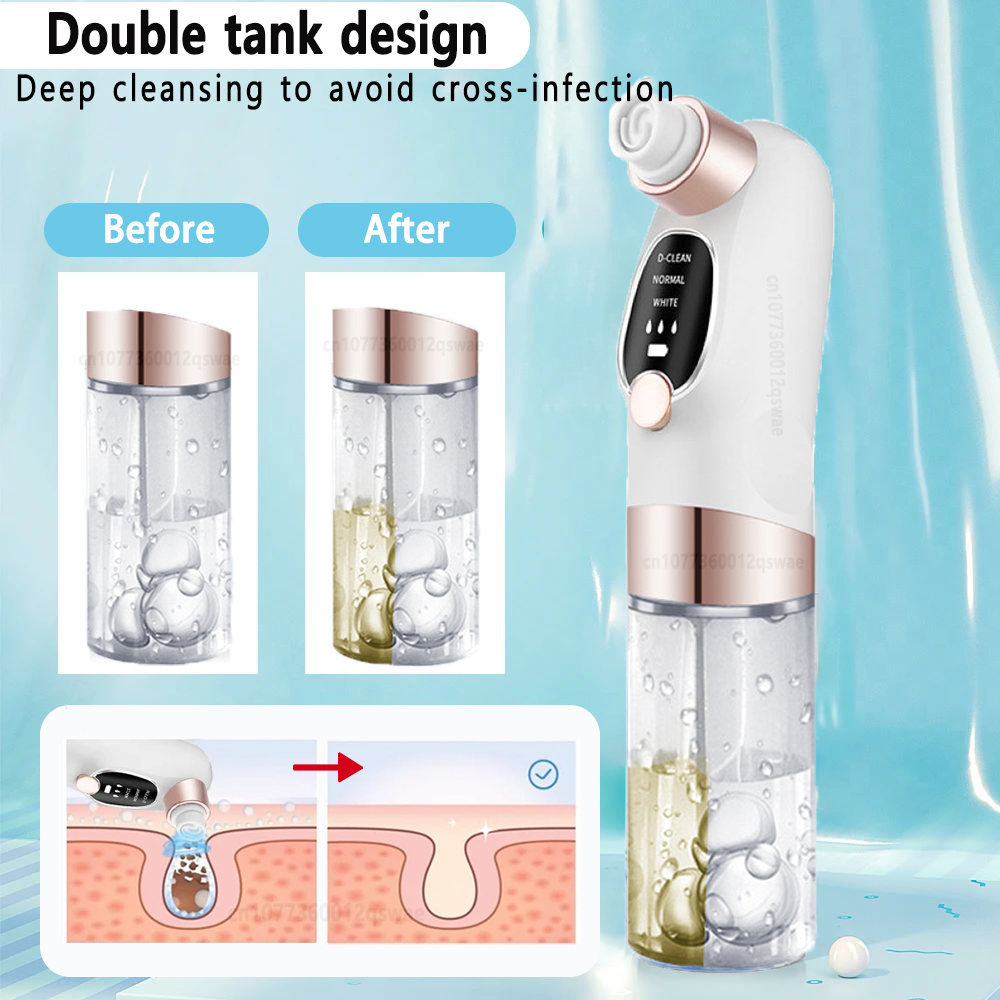 Blackhead Remover Pore Vacuum Face T Zone Cleaner Pimple Black Head Removal Electric Water Cycle Facial Nose Blackhead Removal. 