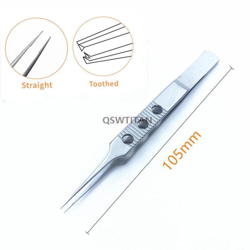 Ophthalmic Tweezers Stainless Steel Dovetailed Tweezers Platforms 10.5CM Ophthalmic Fure Hair Planting Micros Forceps 1Pcs