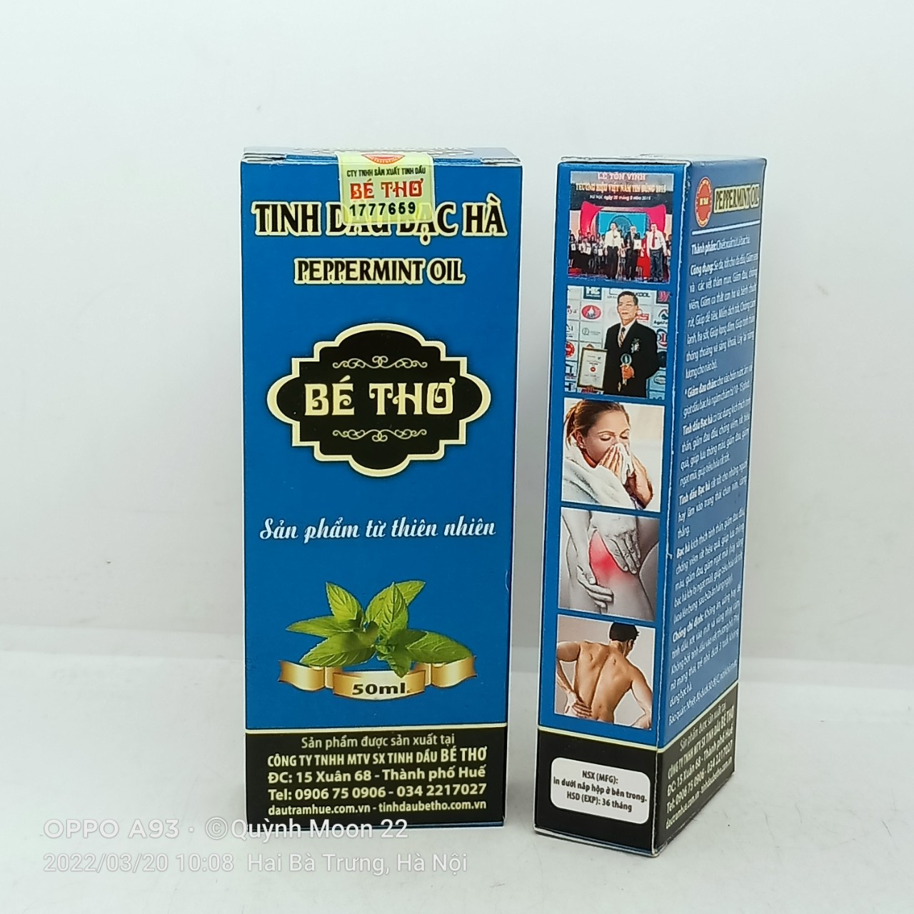 Tinh dầu bạc hà Bé Thơ lọ 50ml
