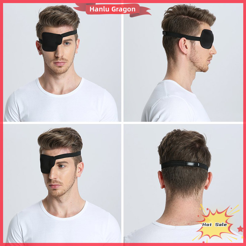 Hanlu Pirate Eye Patch Unisex Black Single Eye Patch Eyepatch One Eye Concave EyePatch