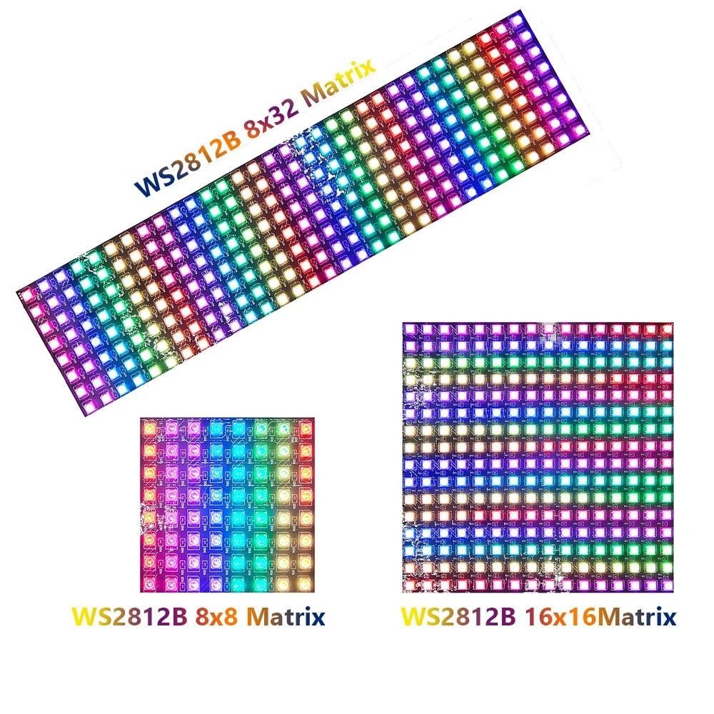 Deong DC5V cá nhân địa chỉ ws2812b 8x8 16x16 8x32 WS2812 RGB LED ma trận đèn dạng tấm mô-đun pixel Màn hình pixel Bảng Led đèn dạng tấm bảng điều khiển ánh sáng