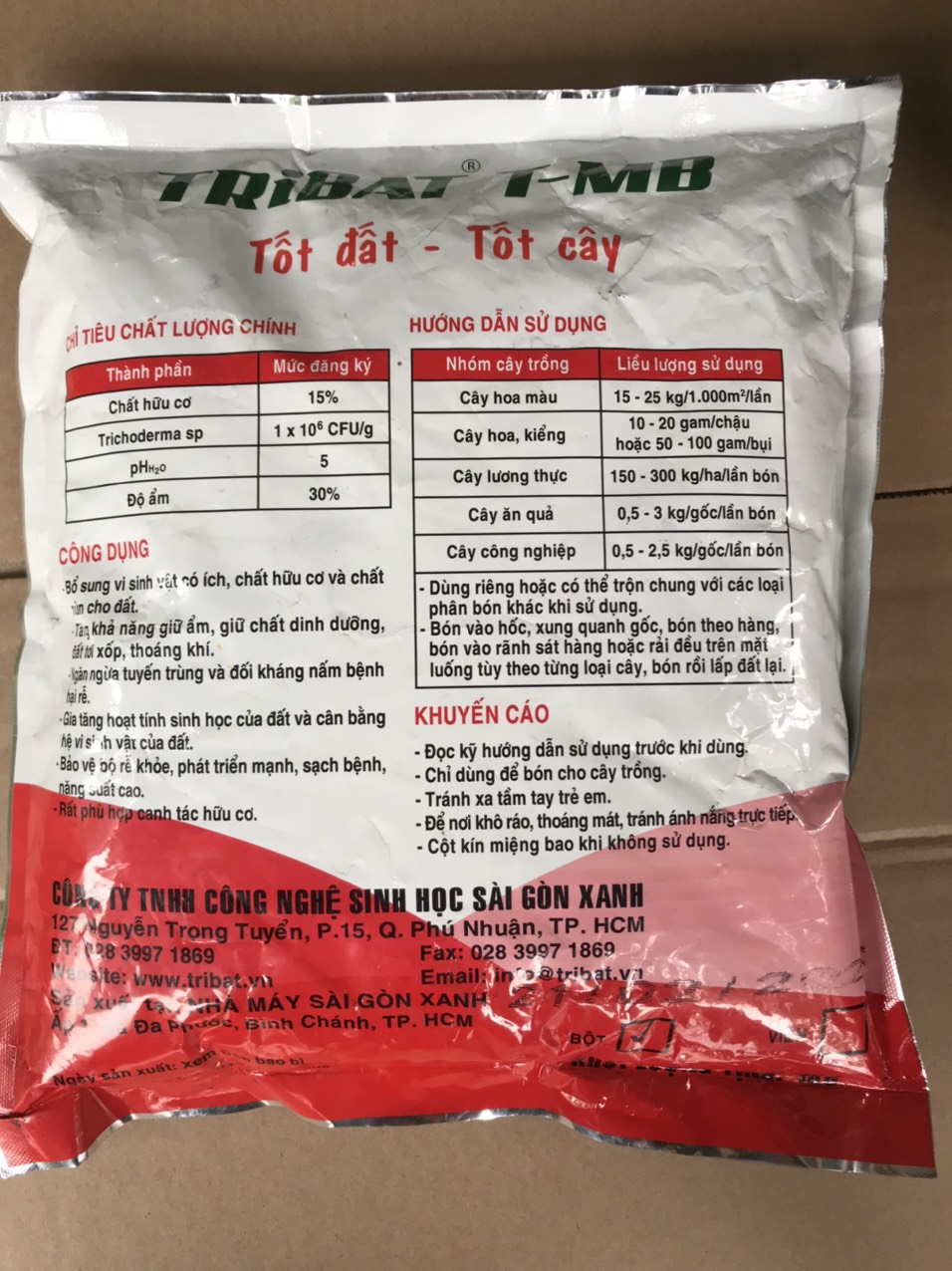 Phân hữu cơ vi sinh Tribat Bột gói 1kg