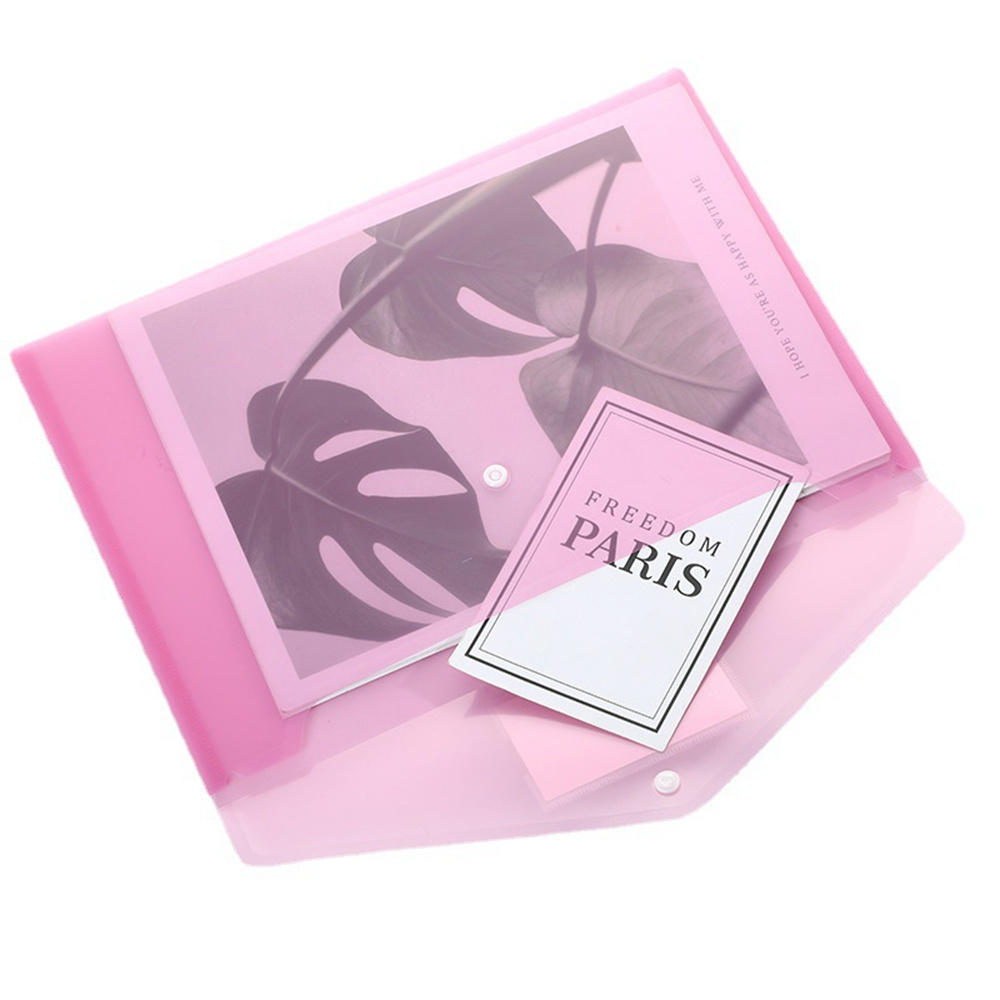A4 Binder Pocket With Button. A4 Binder Pouch With Label Student Folder For Office Transparent File Pouch For School Binder Envelopes With Button