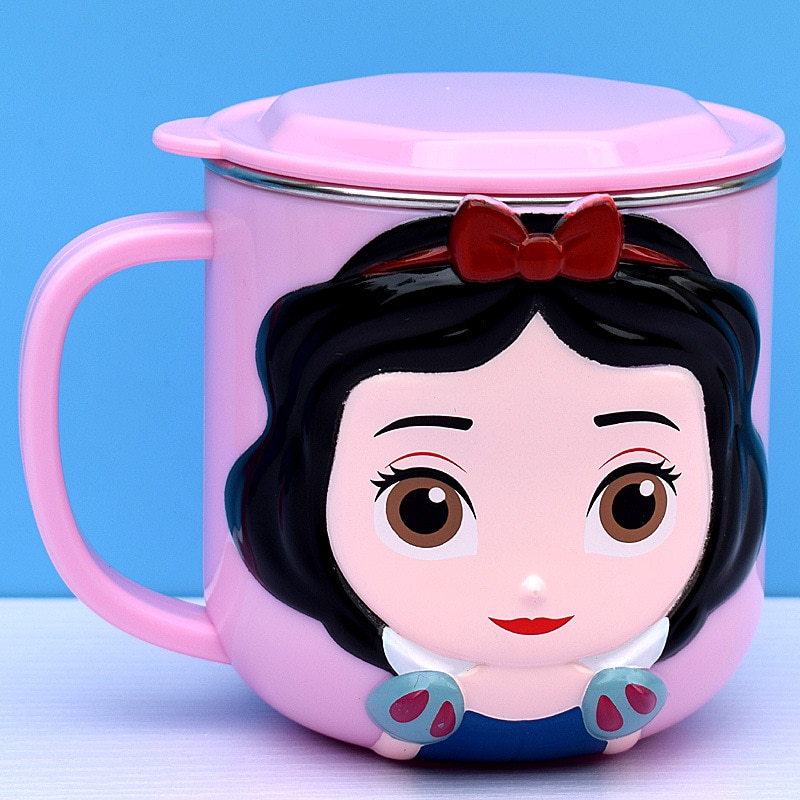 260ml Stainless Steel Disney Mugs for Kids Cute Cartoon Princess Milk  Coffee Cup Double Walls Detachable Thermal Mug Drinkware - AliExpress
