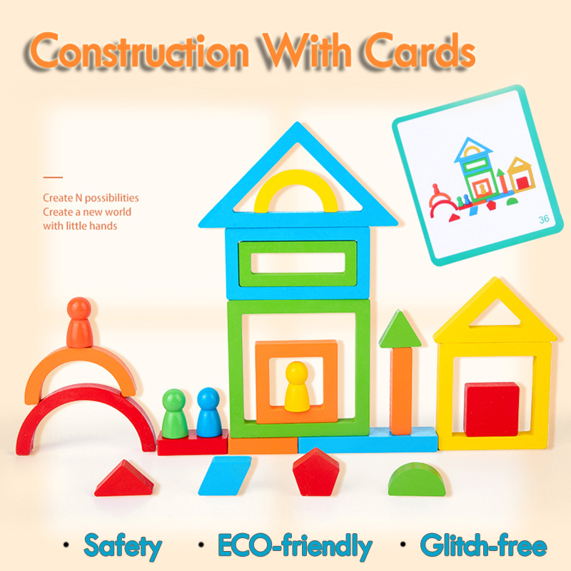 【Special offer】 Children Montessori Wooden Toys Rainbow Building Blocks ...