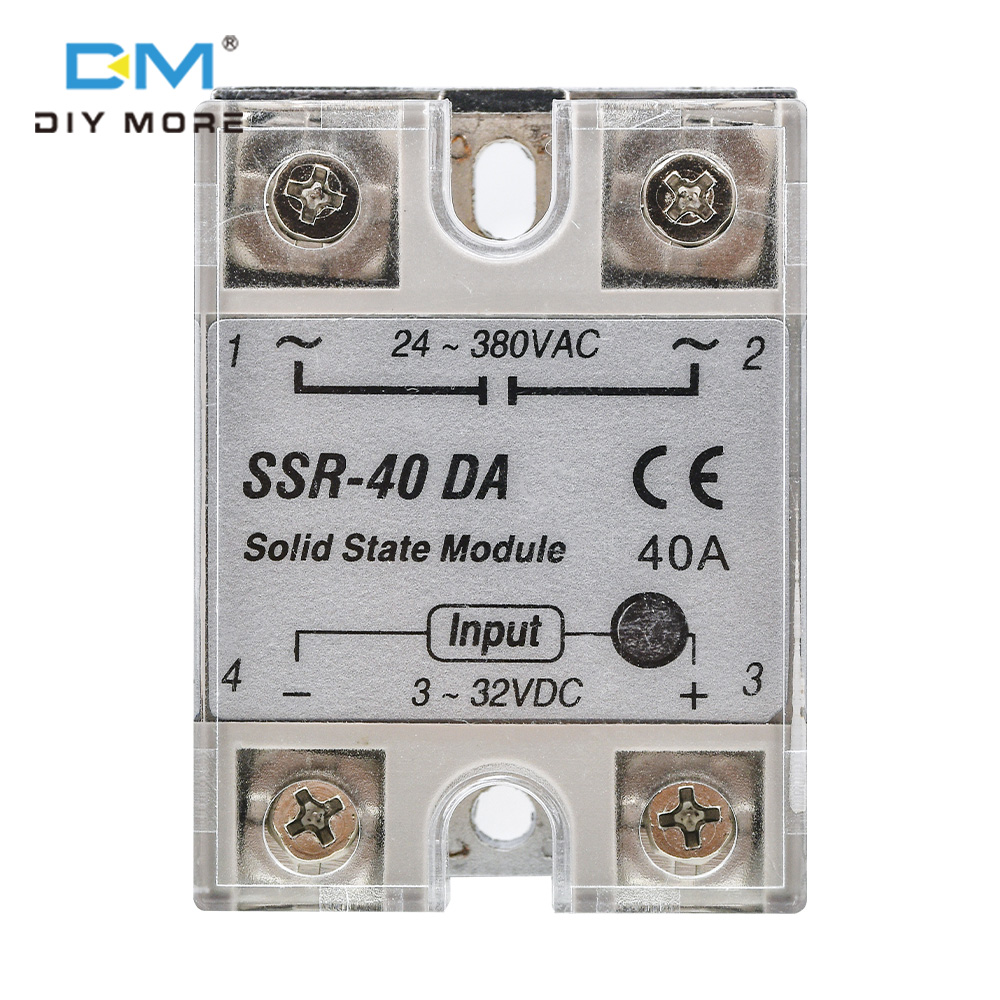 Diymore 24v-380v 40a 250v ssr-40da solid state relay module 3-32v dc to ac ssr 40da