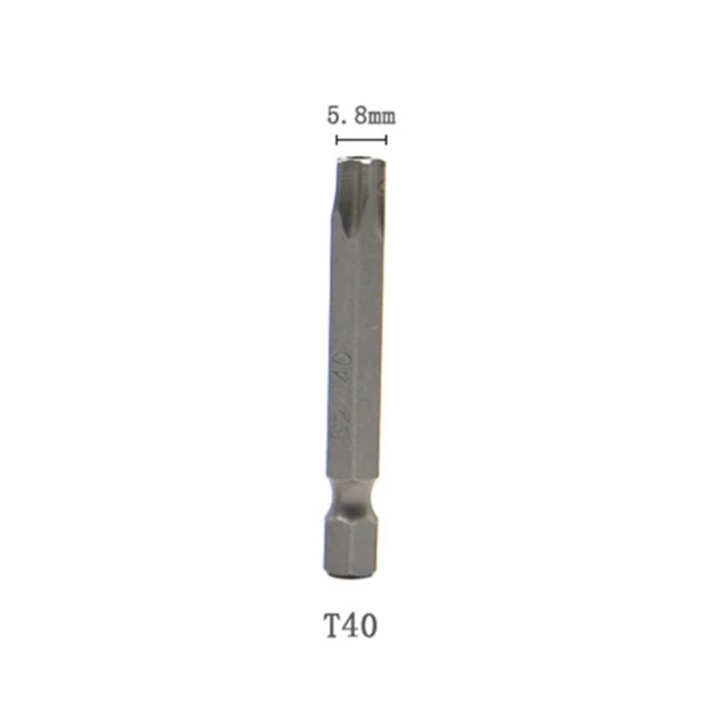 Toolstar 1/7Pcs 50mm 1/4 Hex Shank Five-point Magnetics Torx Screwdrivers Bits T10-T40
