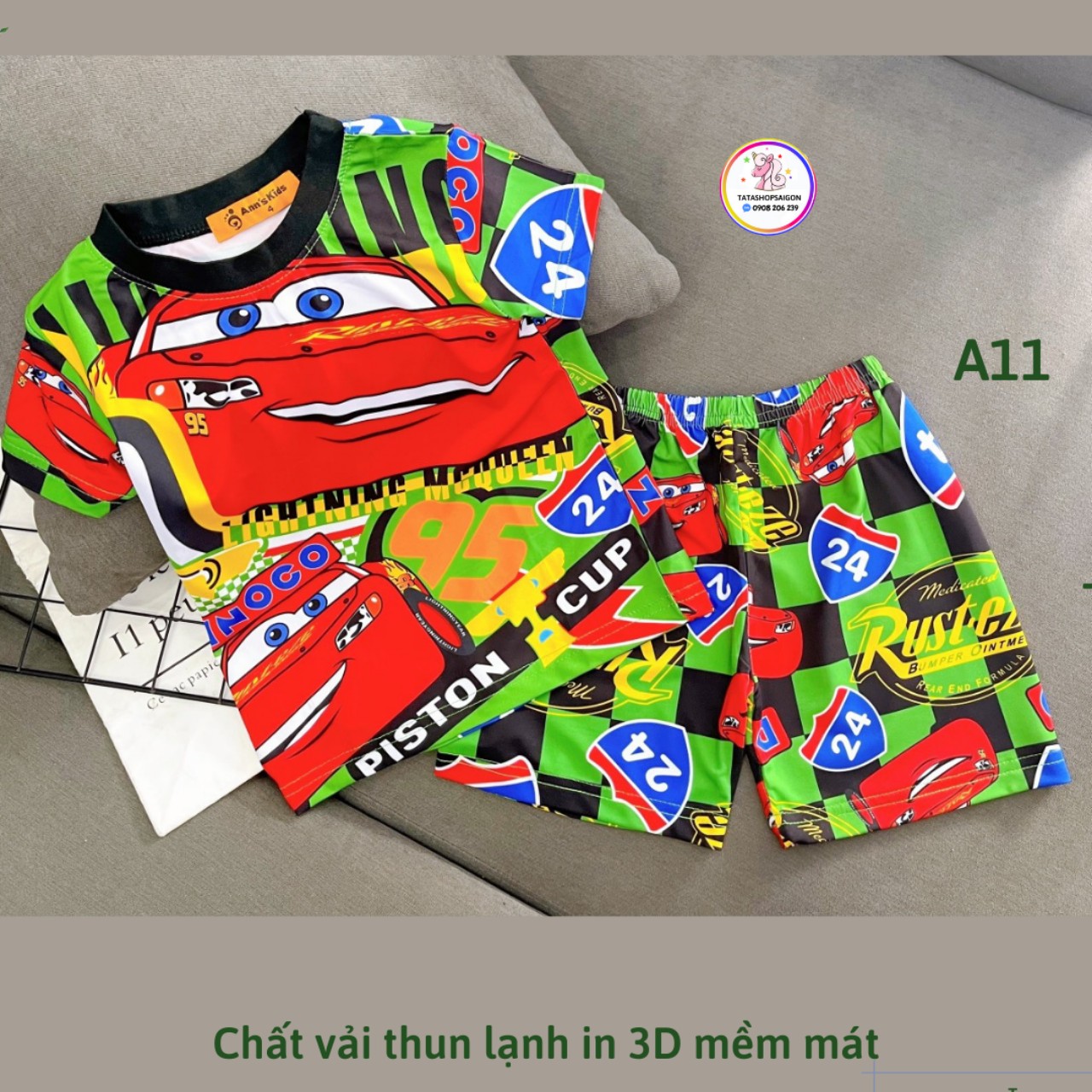 T178 bộ đồ đùi cho bé trai thun lạnh in 3d mát 10 22kg