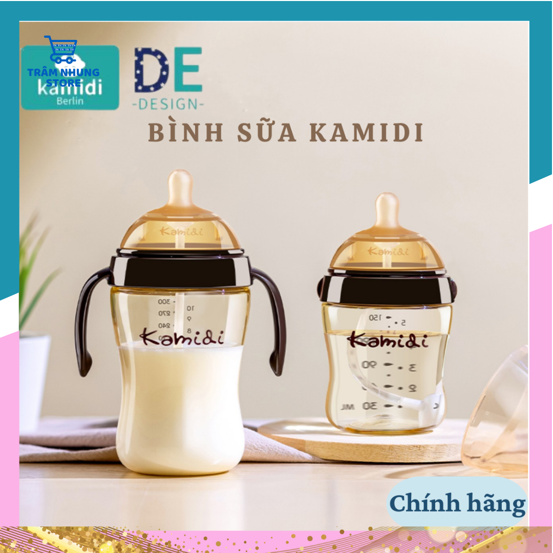 Bình Sữa Kamidi PPSU núm ti mềm mại mô phỏng đầu ti mẹ