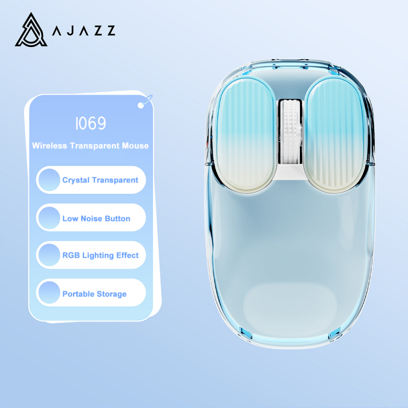I069 Pro Trong Suốt Chuột Với chuột bluetooth không dây 1600Dpi Máy tính để bàn công việc văn phòng Chuột đèn nền RGB Có Thể Sạc Lại Chuột