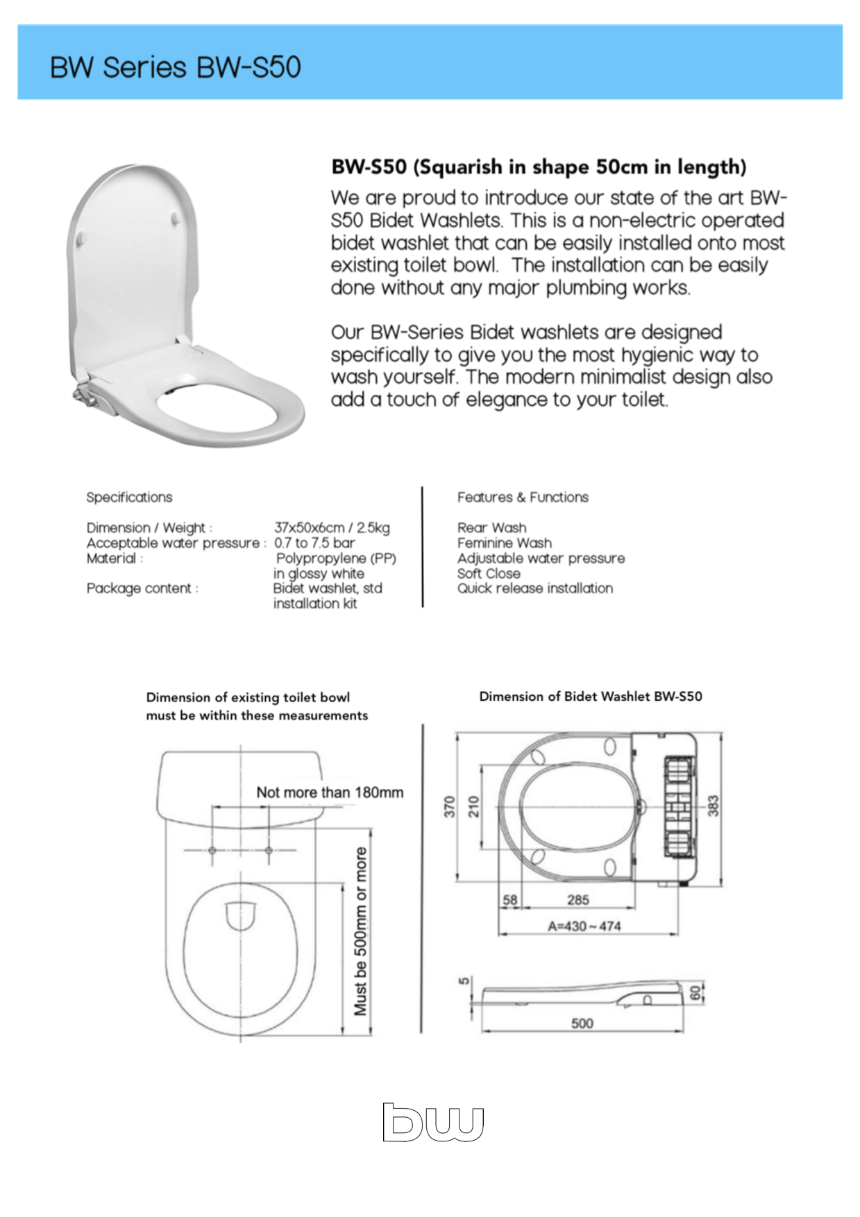 BIDET TOILET SEAT NON ELECTRIC ( FREE INSTALLATION ) Manual Japanese Eco Washer seat cover