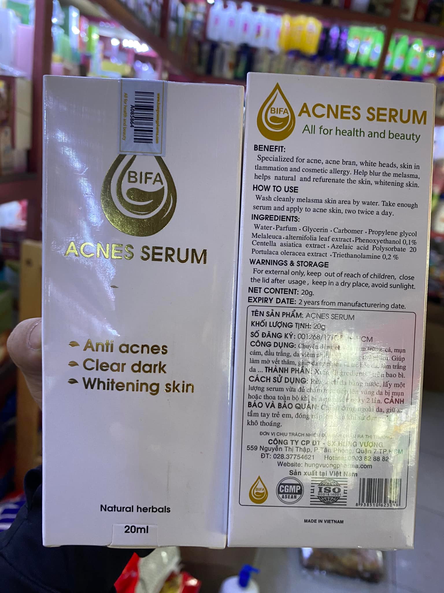 Tinh chất ngăn ngừa mụn - mờ thâm bifa acnes serum 20ml - 8938510623018