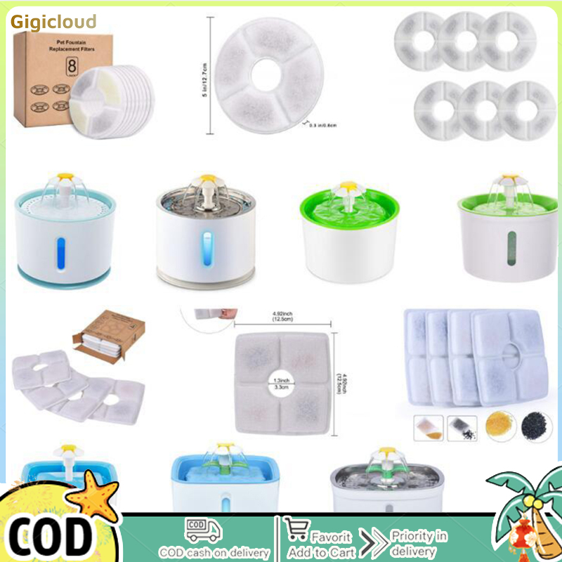 Activated Carbon Filter Element For Pet Water Dispenser Coconut Shell Ion Resin Filter Cotton For Cat Dog Water Fountain Filters
