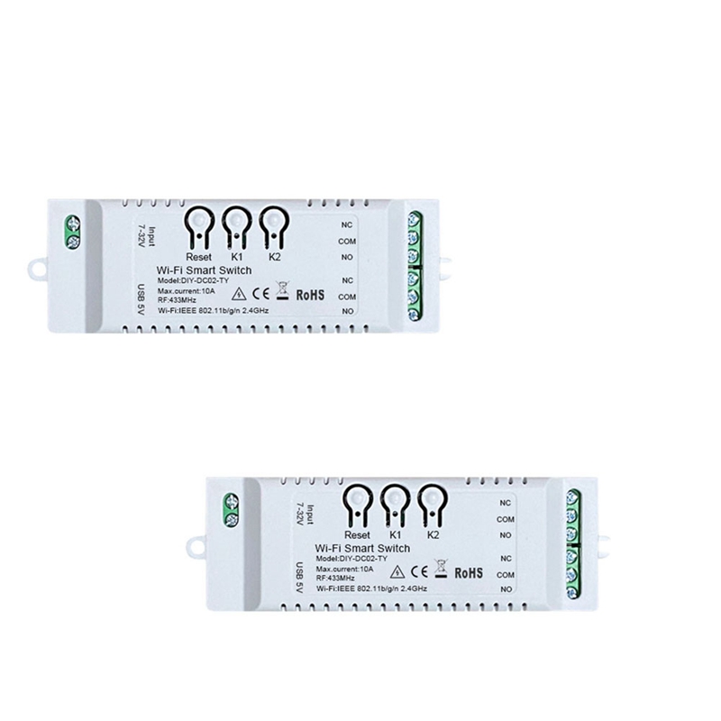 2ch tuya wifi smart switch diy timer usb 5v 2.4g wifi smartlife home automation module for alexa google home iftt