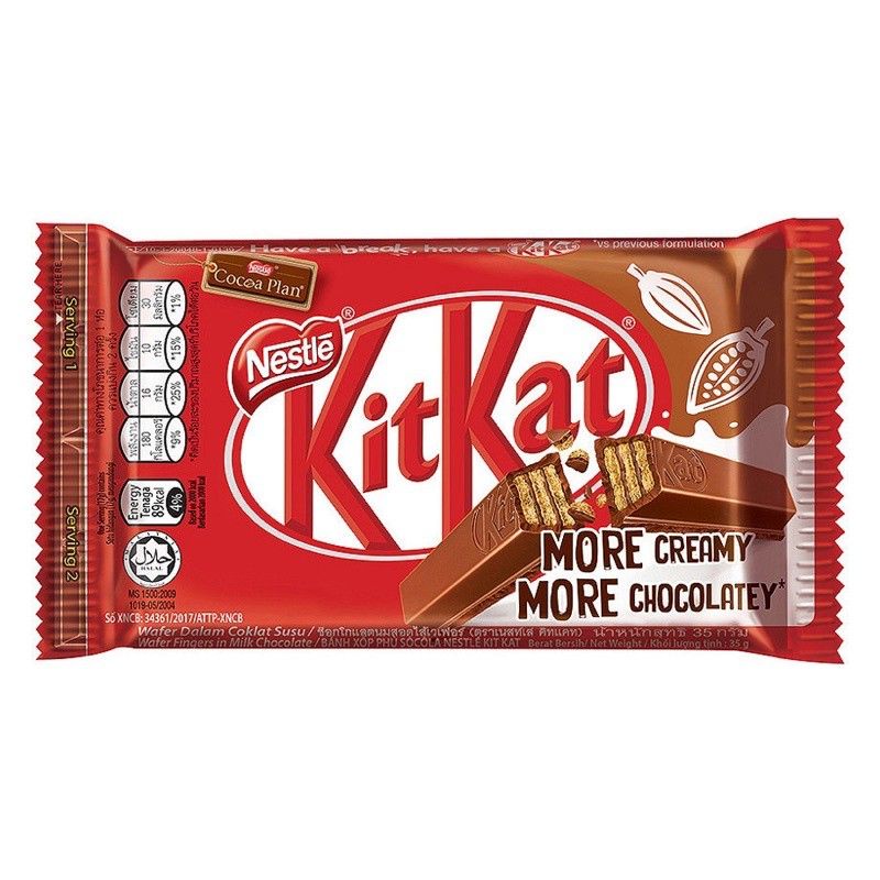 Bánh Xốp Phủ Socola Kitkat Nestle 102g (6 Thanh)