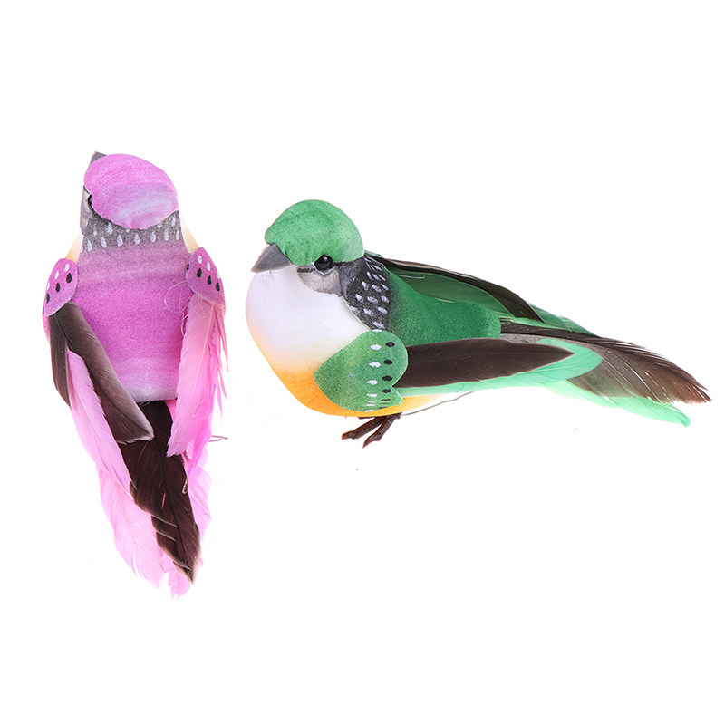 Mini fake birds artificial feather foam doves wedding decor venue ornament