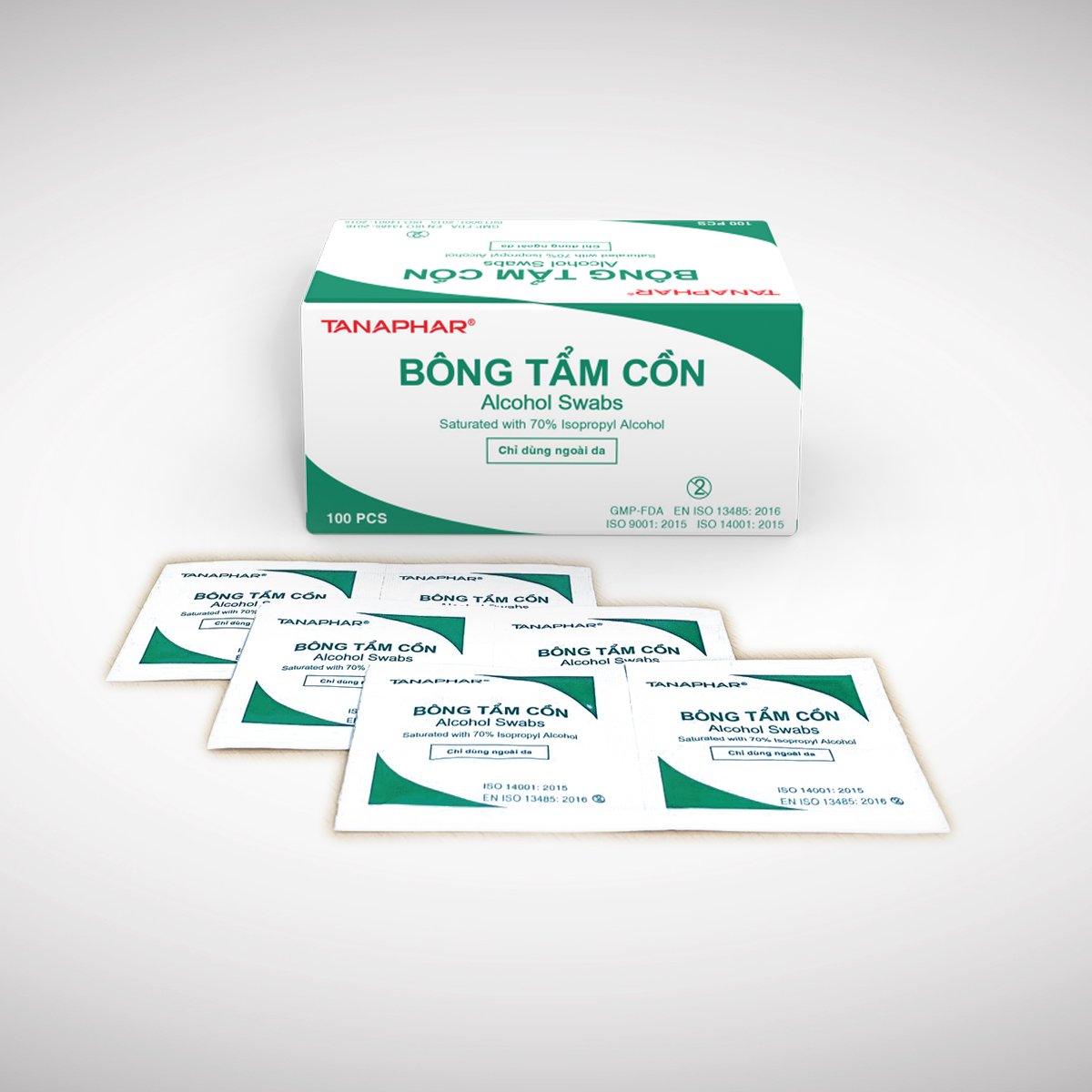 [HCM]Bông Tẩm Cồn Tanaphar ( Hộp 100 Miếng)