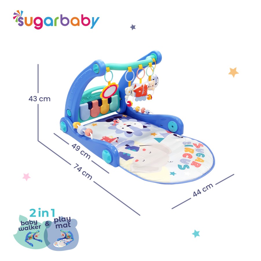 Sugarbaby 2in1 Baby Walker Playmat Push Walker Alat Bantu