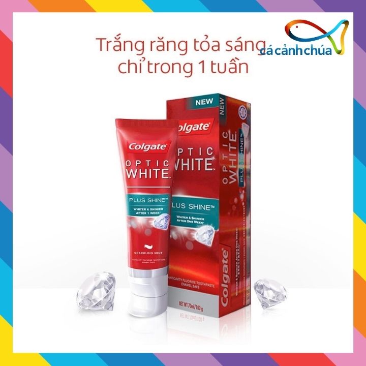 Combo 2 kem đánh răng Colgate Optic White Plus Shine làm trắng răng & sáng răng 100g