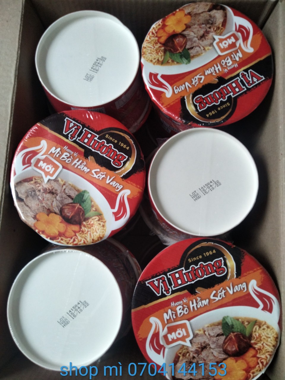 Thùng 12 tô Mì Bò Hầm Sốt Vang 80gr