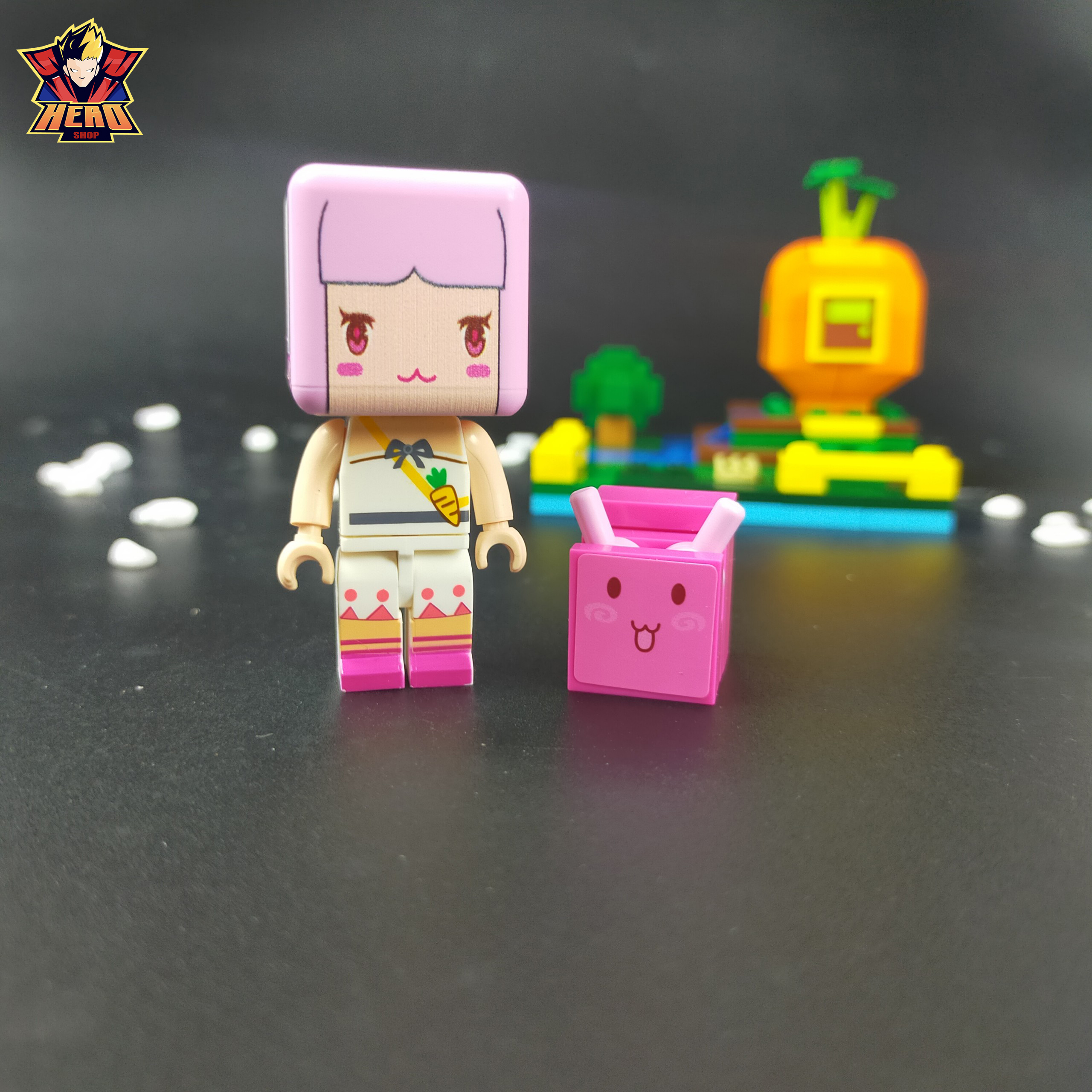 Lego Mini World Thỏ Hồng nuôi thỏ