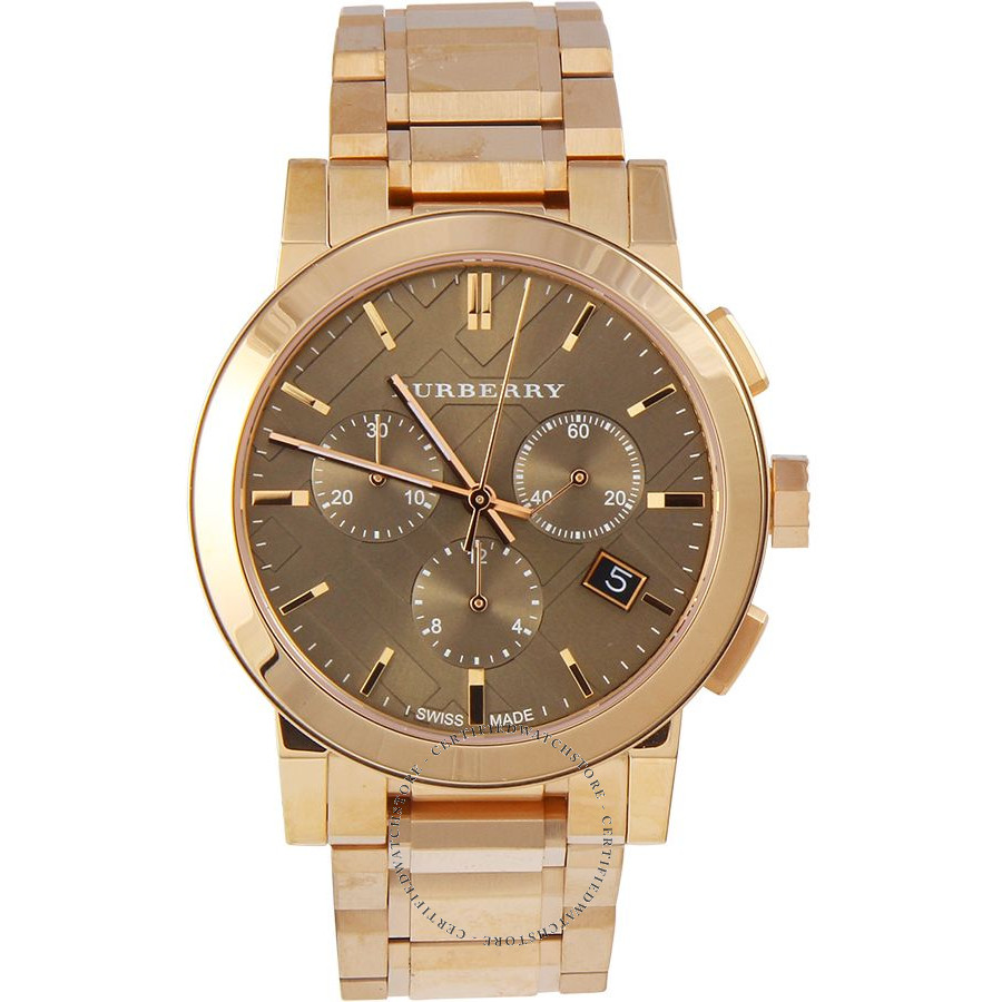 burberry gold chronograph watch