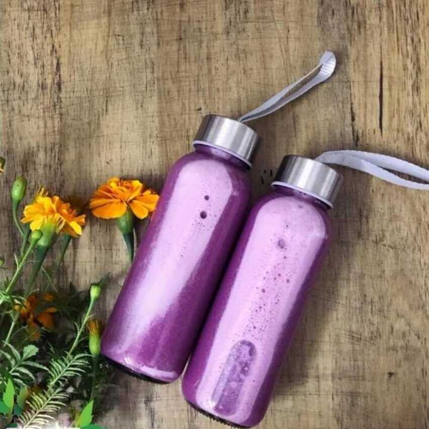 Chai Thủy Tinh Đựng Nước có dây treo 300ML (combo 5 cái) nắp thiếc - Bình Thủy Tinh Đựng Nước - Chai Đựng Nước Ép - Chai Detox - Chai Đựng Trà Sữa