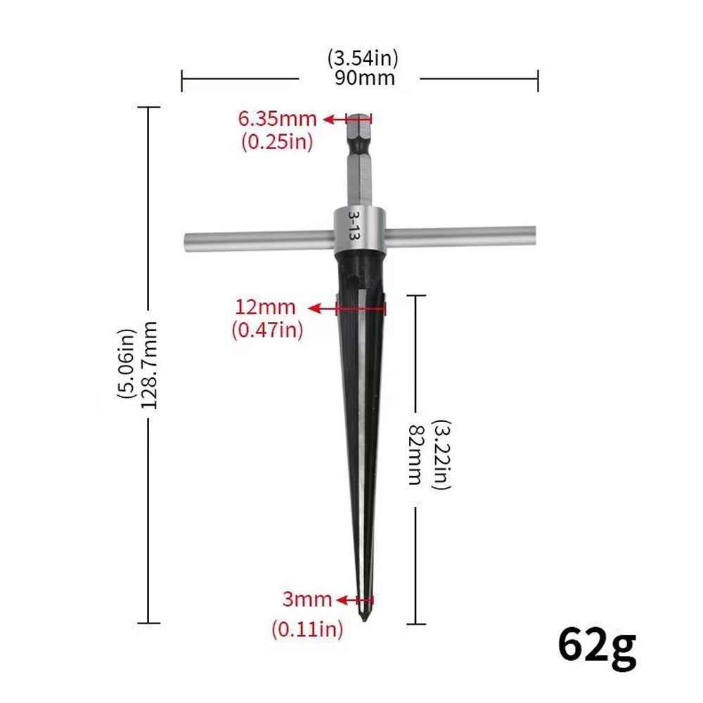 Ziqqucu Tapered Reamer Set With T Handle And Carbon Steel Contstruction ziqqucu-tapered-reamer-set-with-t-handle-and-carbon-steel-contstruction