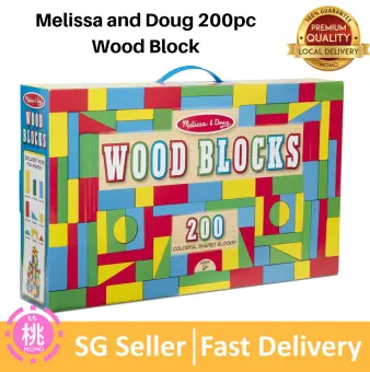 melissa & doug wooden building blocks set