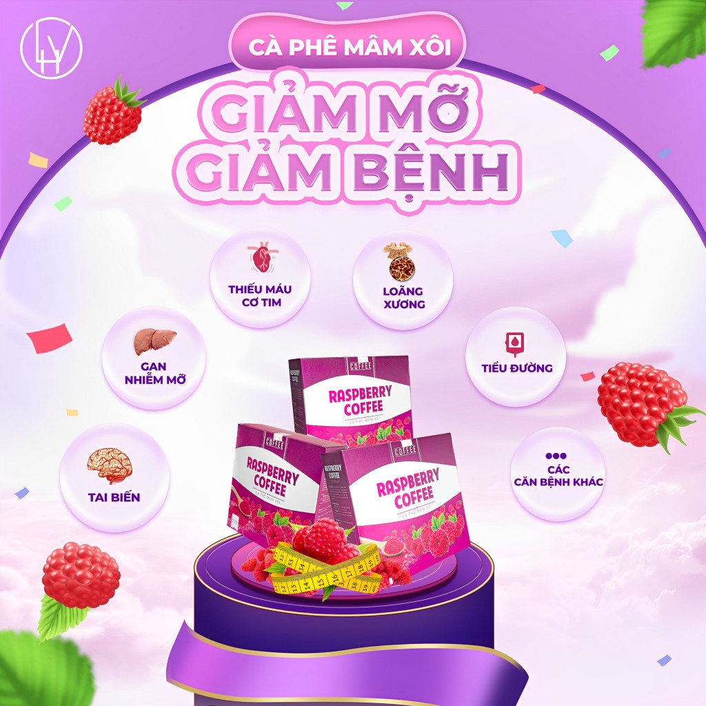 Cà Phê Giảm Cân Mâm Xôi Raspberry Coffee Chính Hãng