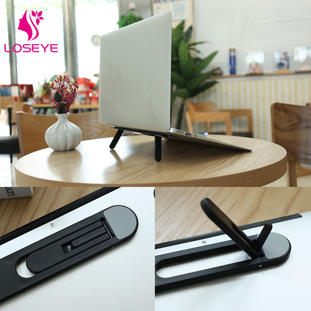 Giá đỡ máy tính xách tay tiện dụng có thể gập lại vô hình bàn phím máy tính Notebook chủ Riser phổ tự dính nhựa làm mát chân đế Pad