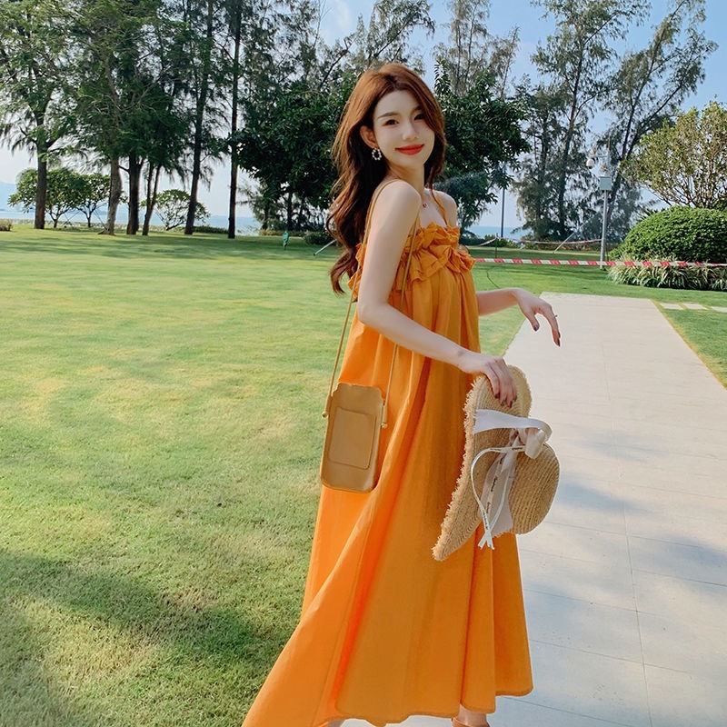 Đầm Cami - Váy 2 Dây Bèo Ngực Dáng Dài Chất Thô Mềm - Hàng Chuẩn Ảnh - Thời Trang Đi Biển