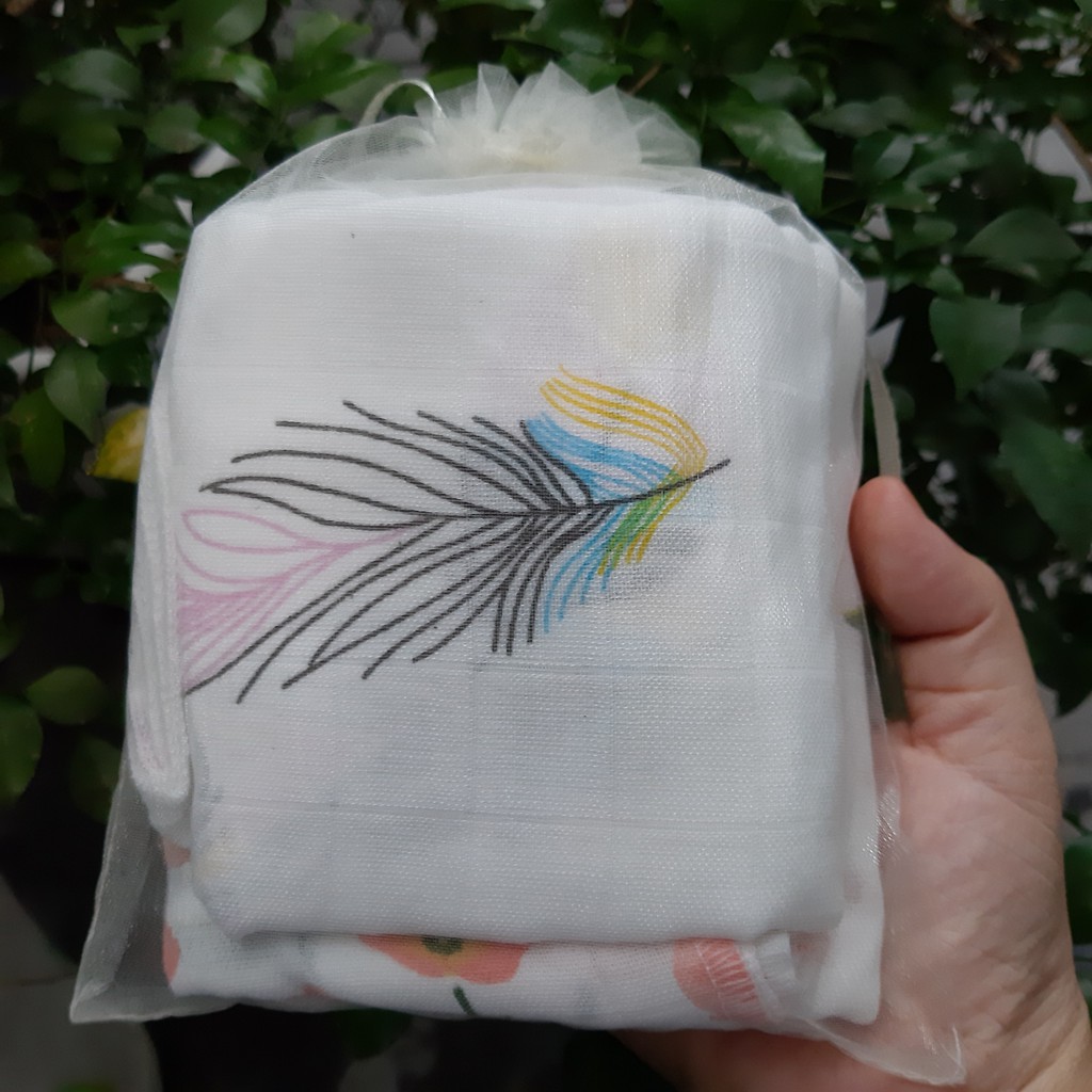 Khăn sữa Aden cotton set 10c túi lưới