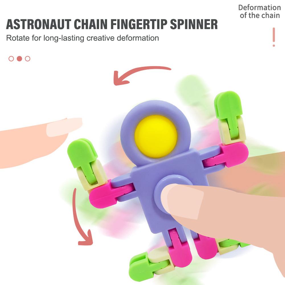 Astronaut Chain Fidget Spinner Transformer Blocks Mechanical Gyro Fat Brain Decompression Toy